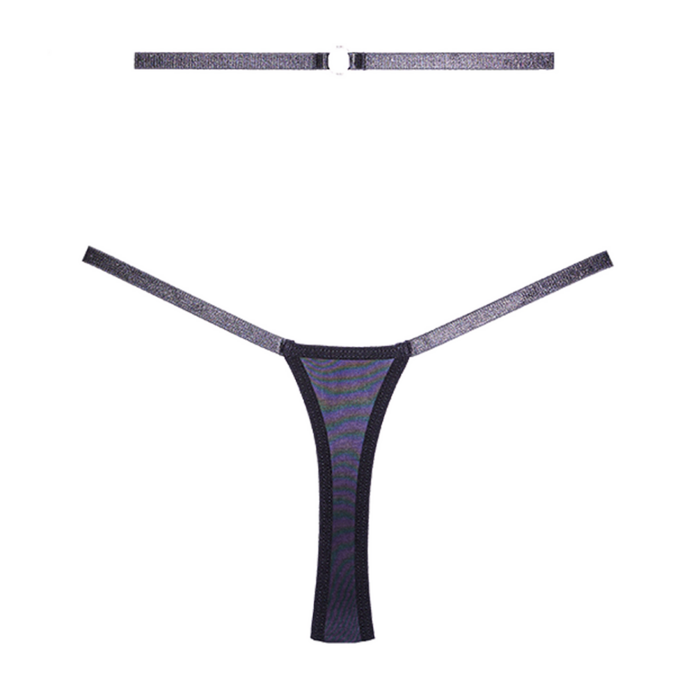 Cherished - Kant en Gaas String - OS - Zwart - Afbeelding 4