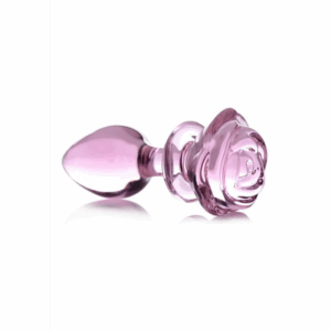 Roze Roos - Glazen Butt Plug - Groot