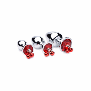 Rode Edelsteen - Butt Plug Set met Belletjes