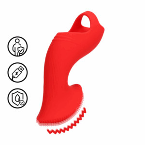 Textured Finger Vibrator - Sunrise Red