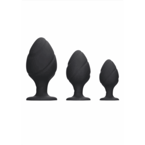 Gedraaid Butt Plug Set - Zwart