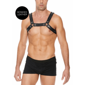 Leren Bulldog Harnas met Gespen - S/M