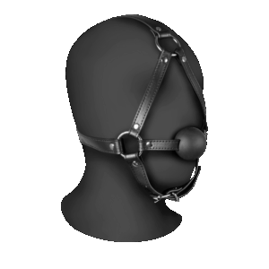 Hoofdharnas met Solid Ball Gag - Zwart
