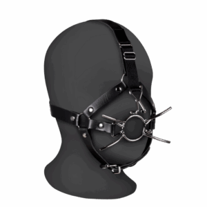 Hoofdharnas met Spider Gag en Neus Haken - Zwart