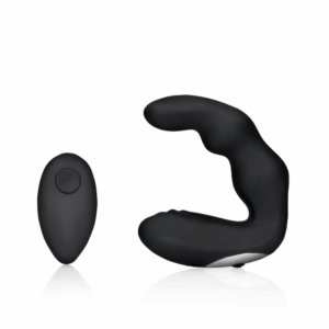 Gebogen Vibrerende Prostaatmassager met Afstandsbediening - Zwart