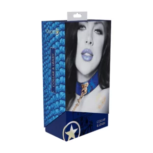 Florence Collectie - Halsband met ketting - Blauw/Goud
