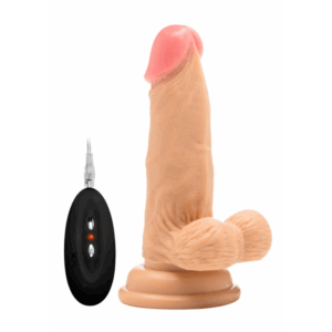 Vibrerende Realistische Cock met Scrotum - 6 / 15 cm