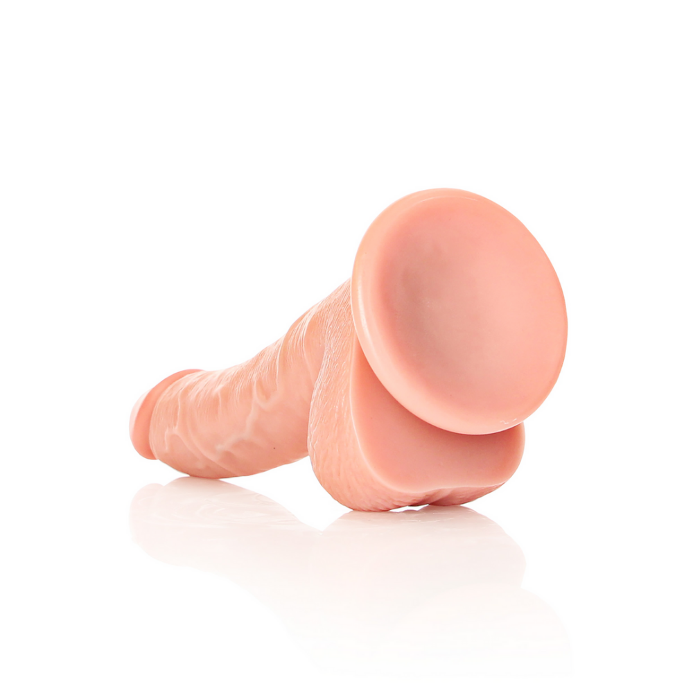 Gebogen Realistische Dildo met Ballen en Zuignap - 7 / 18 cm - Afbeelding 5