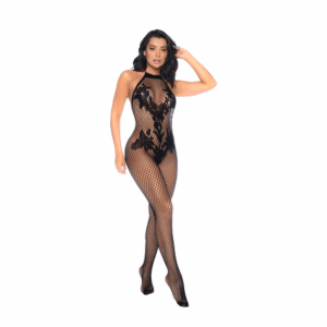 Body de flores con tirantes y sin entrepierna - Talla única - Negro