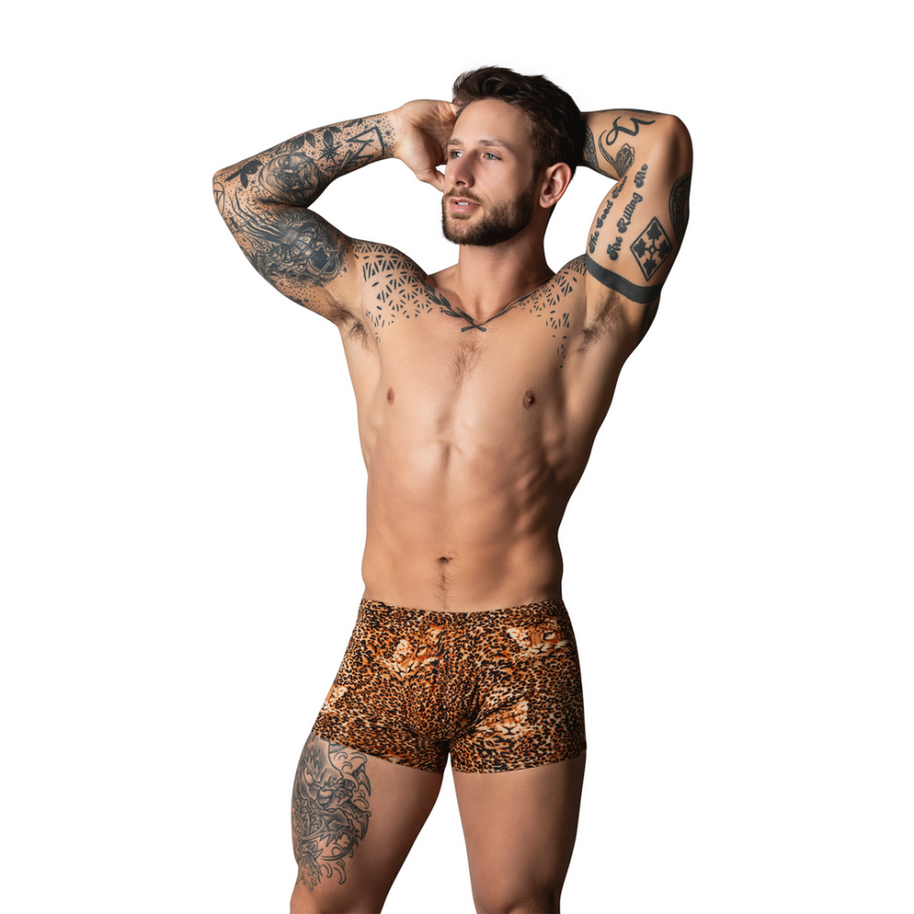 Pantalón Corto con Anillo Negro - L - Leopardo Marrón - Afbeelding 3